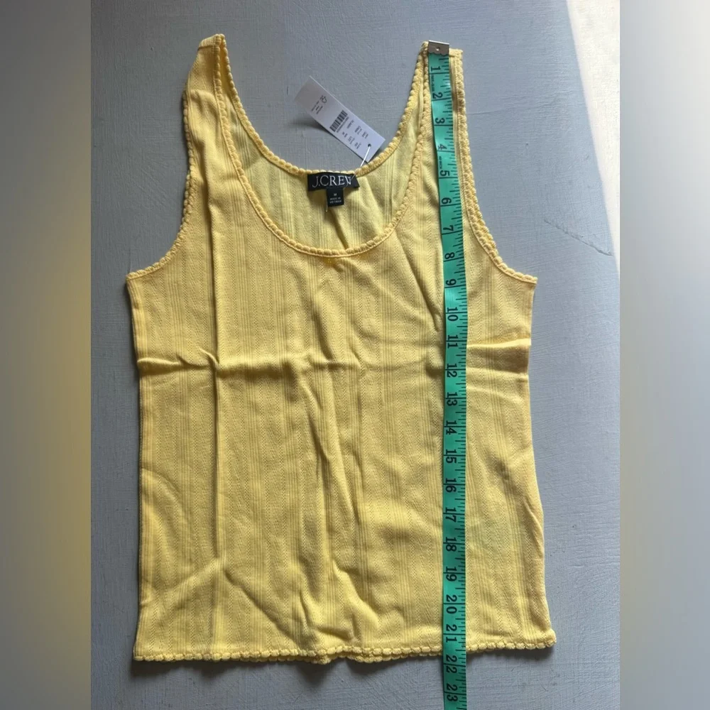 NWT JCREW 100% Cotton Pointelle tank top in Lemon Zest